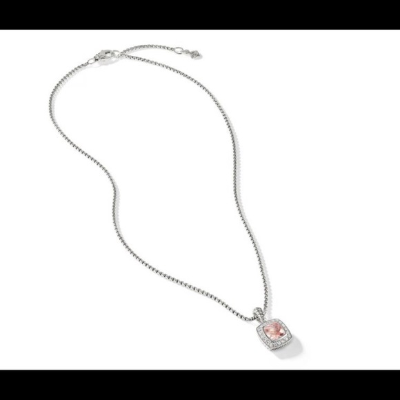 David Yurman Albion Pendant Necklace Morganite and Diamonds